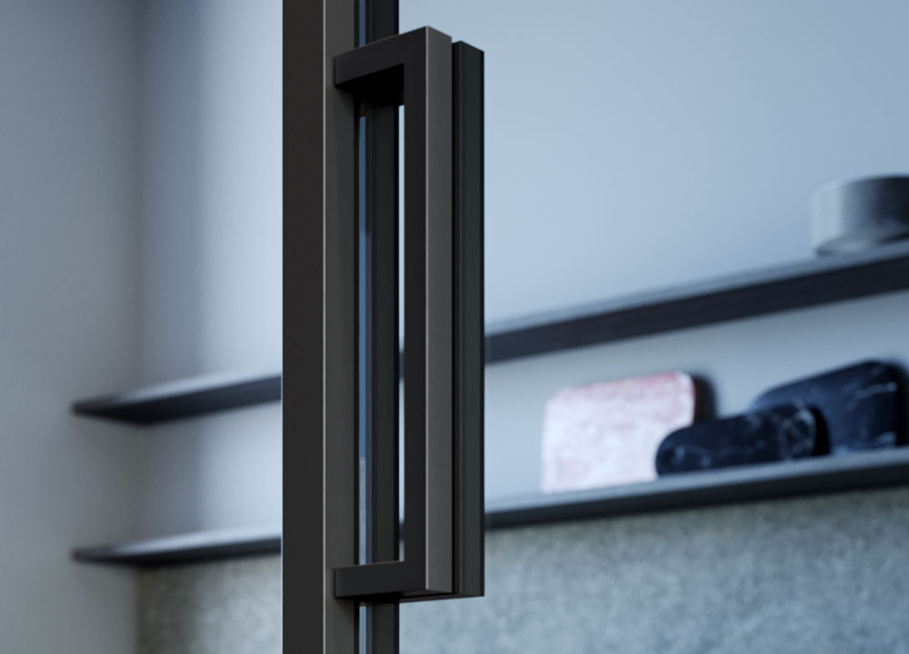 Handle for glass and aluminium sliding doors - single glass