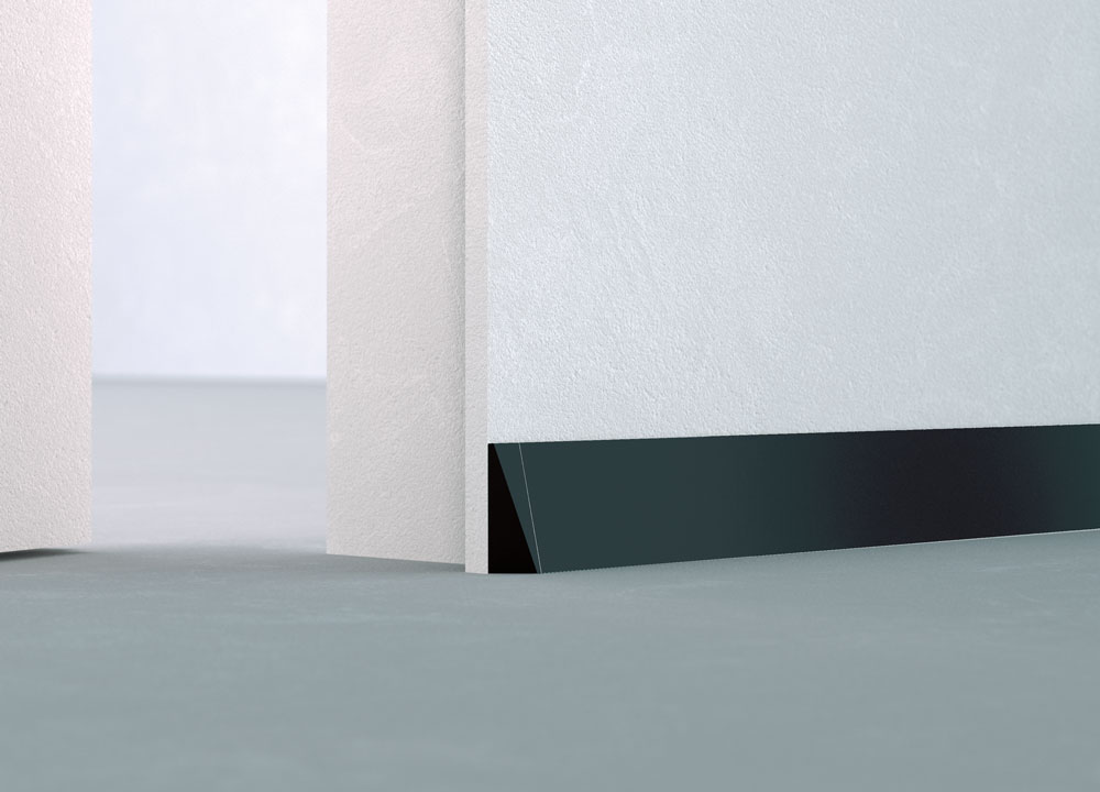 ECLISSE Delta - inclined baseboard - black finish