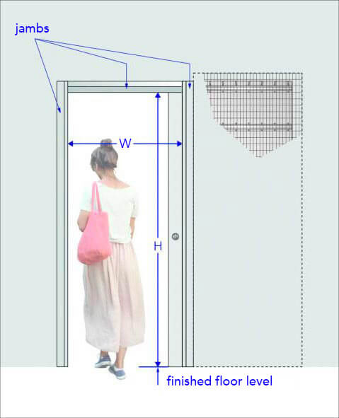 ECLISSE sliding pocket door systems - size guide